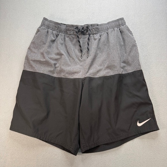 Nike Other - Nike Swim Trunks Board Shorts Regular Fit XL Gray Black Colorblock Drawstring